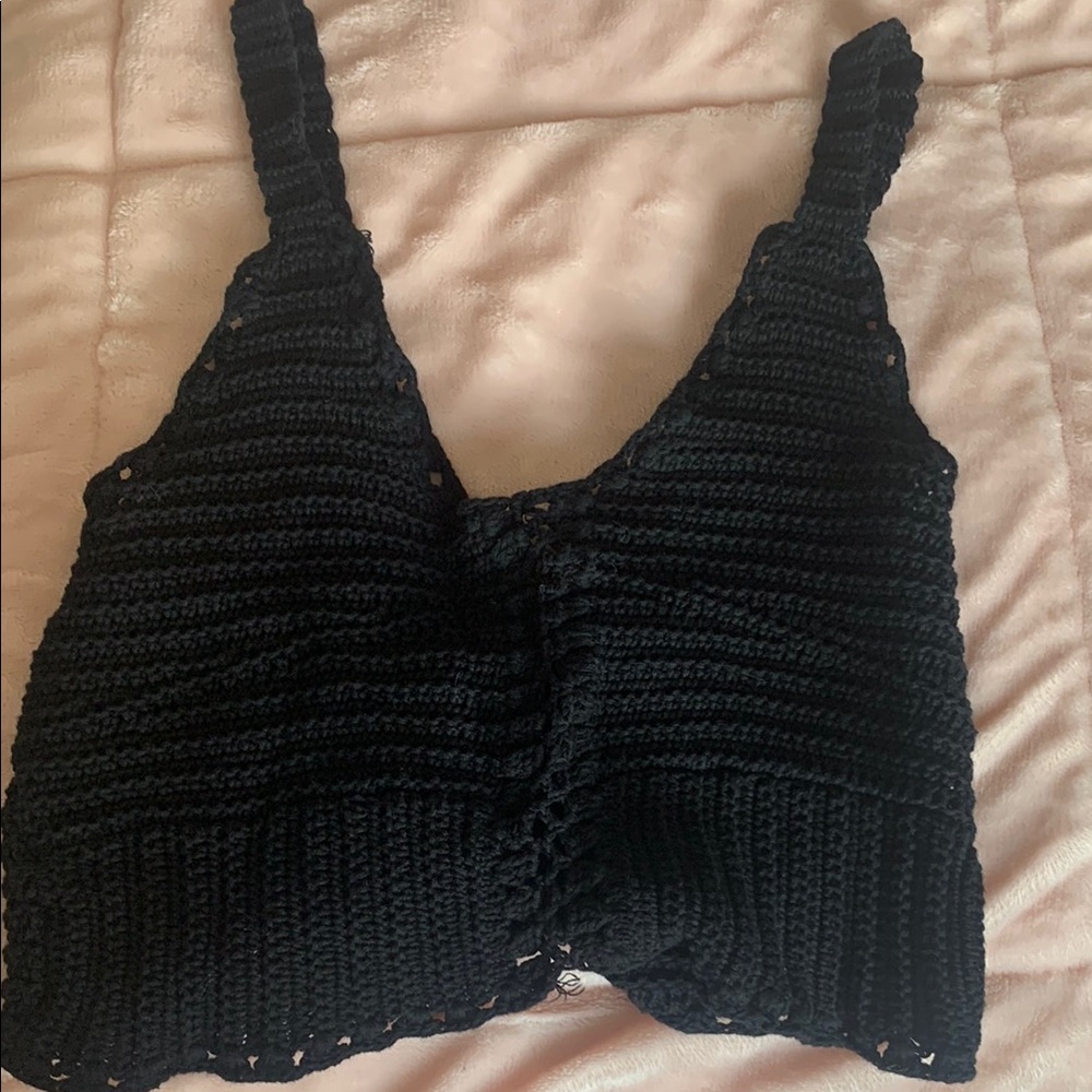 Black Knit Women's Top